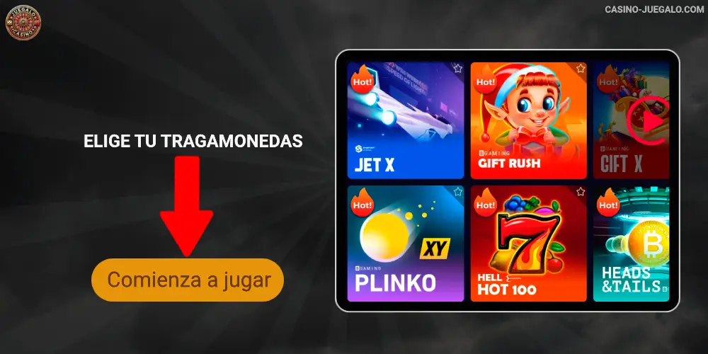 Gran variedad de tragamonedas en Juegalo 